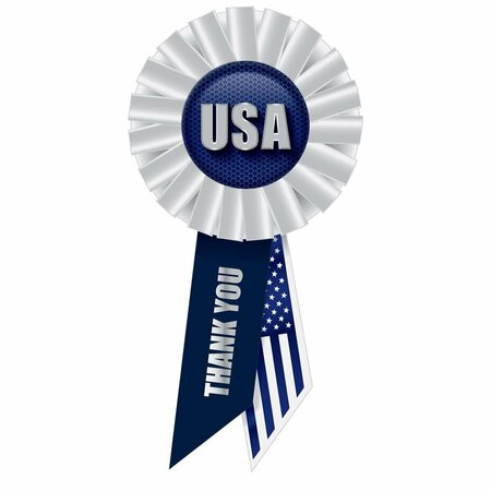 GOLDENGIFTS 3.25 x 6.5 in. USA Patriotic Rosette, White GO3335898